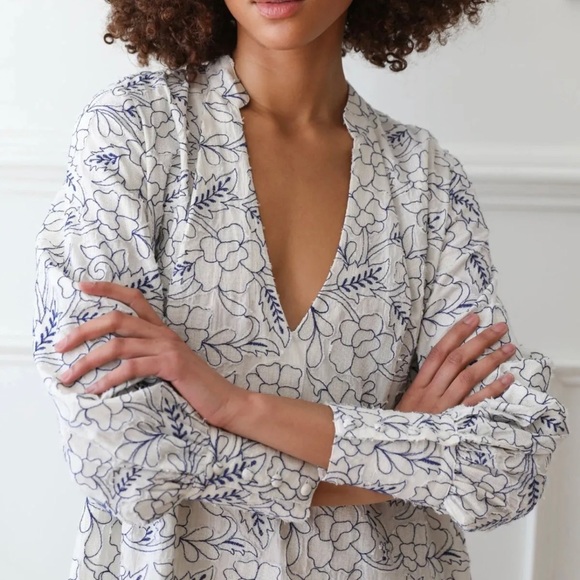 MILLE Dresses & Skirts - MILLE | 💙 NWT 💙 Esther Dress in Capri Print | Long Sleeve Resort Dress | XS